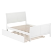 Portland Full Wood Platform Bed with Matching Footboard & Full Trundle in White
