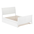Portland Full Wood Platform Bed with Matching Footboard & Full Trundle in White