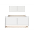Portland Full Wood Platform Bed with Matching Footboard & Full Trundle in White