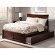 AFI Metro Full Solid Wood Bed with Twin Trundle and USB Charger in Walnut