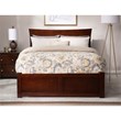 AFI Metro Full Solid Wood Bed with Twin Trundle and USB Charger in Walnut