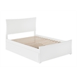 AFI Metro Solid Wood Full Bed and Footboard with Full Trundle in White