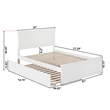 AFI Metro Solid Wood Full Bed and Footboard with Full Trundle in White