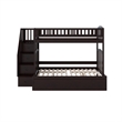 AFI Westbrook Wood Staircase Bunk Twin Over Full with Trundle in Espresso