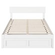 AFI Boston Solid Wood Modern Full Bed with Foot Drawer in White