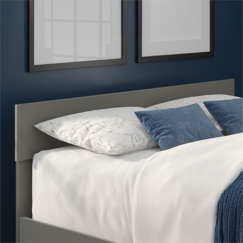 AFI Boston Solid Wood Queen Size Contemporary Headboard in Gray