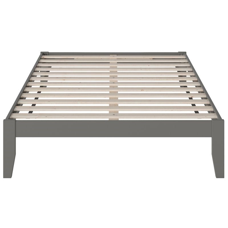 AFI Colorado Solid Wood Full Bed with USB Charging Station in Gray
