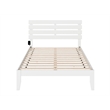 AFI Oxford Solid Wood Full Platform Bed with USB Charging Station in White