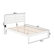 AFI Oxford Solid Wood Full Platform Bed with USB Charging Station in White