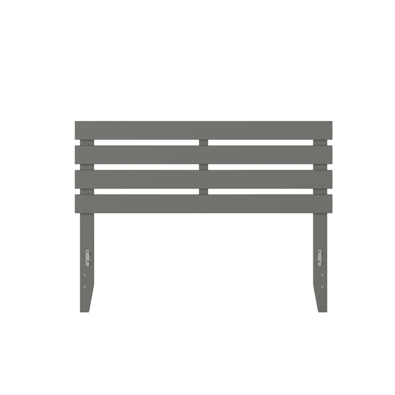AFI Oxford Solid Wood Full Size Modern Headboard with USB Charger in Gray