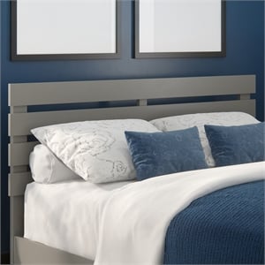 AFI Oxford Solid Wood Queen Size Modern Headboard with USB Charger in Gray