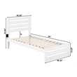 AFI Oxford Solid Wood Twin Bed with Footboard with USB Charger in White