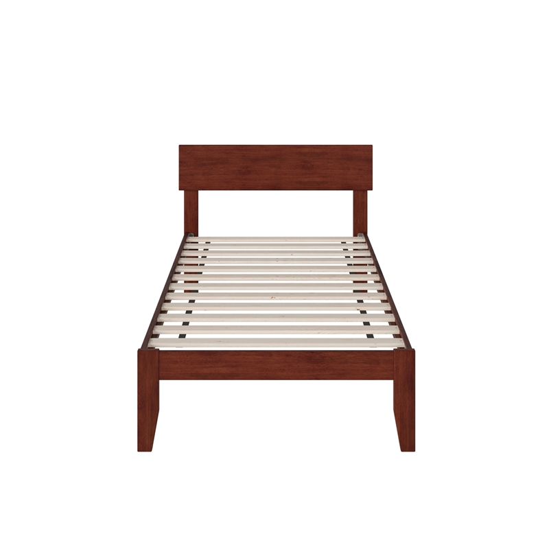 AFI Boston Solid Wood Contemporary Twin Platform Bed in Walnut