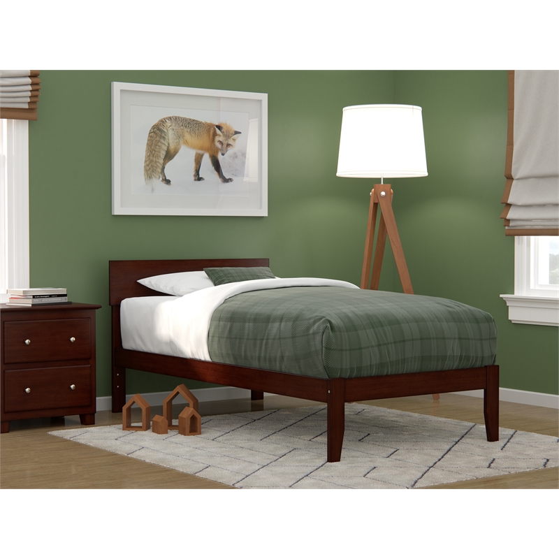 AFI Boston Solid Wood Contemporary Twin Platform Bed in Walnut