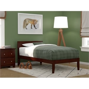 AFI Boston Solid Wood Contemporary Twin Platform Bed in Walnut