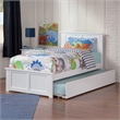 Madison Twin XL Platform Bed with Matching Footboard & Twin XL Trundle in White