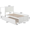 Madison Twin XL Platform Bed with Matching Footboard & Twin XL Trundle in White