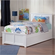 Madison Twin XL Platform Bed with Matching Footboard & Twin XL Trundle in White
