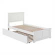 Madison Twin XL Platform Bed with Matching Footboard & Twin XL Trundle in White