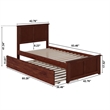 Madison Twin XL Platform Bed with Matching Footboard & Twin XL Trundle in Walnut