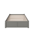 AFI Concord Queen Platform Solid Wood Panel Bed with Trundle in Gray