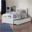 Mission Twin XL Platform Bed with Matching Footboard & Twin XL Trundle in White