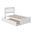 Mission Twin XL Platform Bed with Matching Footboard & Twin XL Trundle in White