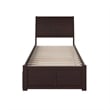Portland Twin XL Wood Platform Bed with Footboard & Twin XL Trundle in Espresso