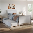 Portland Twin XL Wood Platform Bed with Matching Footboard & Trundle in White
