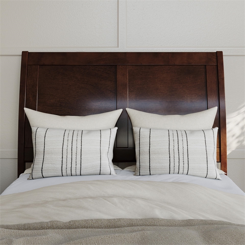 Portland Twin XL Wood Platform Bed with Matching Footboard & Trundle in Walnut