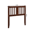 AFI Tahoe Slatted Wood Headboard Twin Walnut