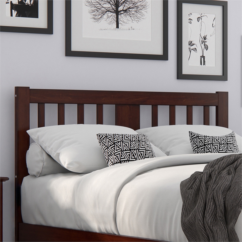 AFI Tahoe Slatted Wood Headboard Full Walnut