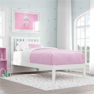 AFI Tahoe Twin Spindle Solid Wood Platform Bed in White