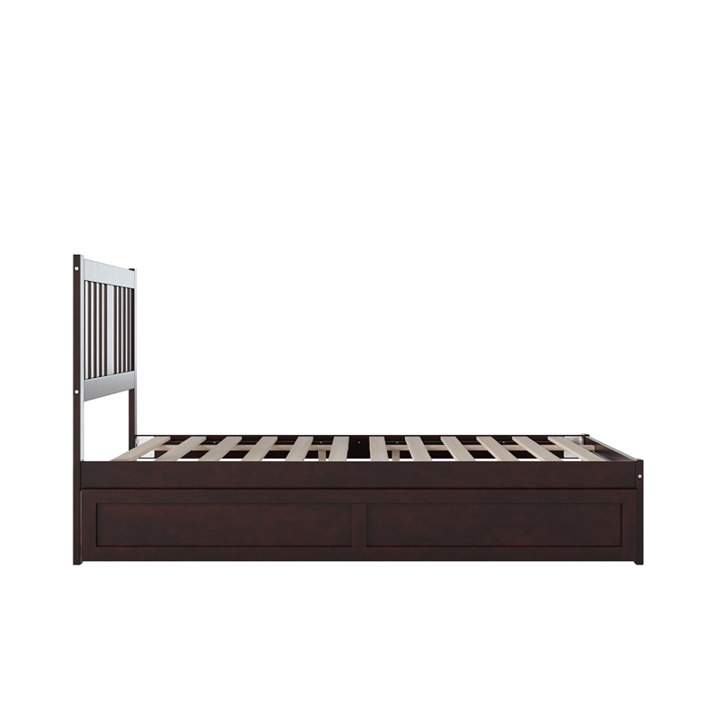 AFI Tahoe Twin Solid Wood Platform Bed with Twin Trundle in White