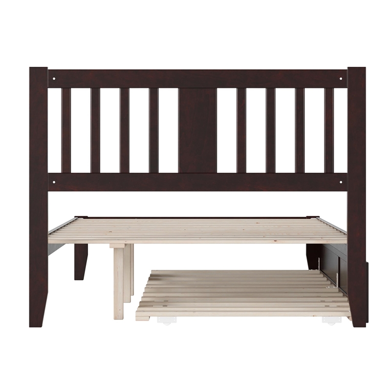 AFI Tahoe Twin Solid Wood Platform Bed with Twin Trundle in White