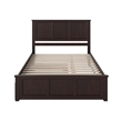 Madison Queen Platform Bed with Matching Footboard & Twin XL Trundle in Espresso