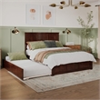 Madison Queen Platform Bed with Matching Footboard & Twin XL Trundle in Walnut