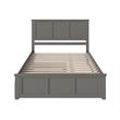 Madison Queen Platform Bed with Matching Footboard & Twin XL Trundle in Grey