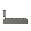 Mission Queen Wood Platform Bed with Footboard and Twin XL Trundle in Grey