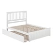Mission Queen Platform Bed with Matching Footboard & Twin XL Trundle in White