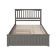 Mission Queen Platform Bed with Matching Footboard & Twin XL Trundle in Grey