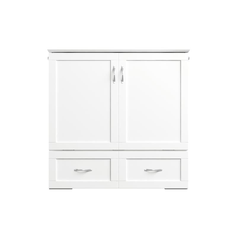 AFI Hamilton Twin XL Solid Wood Murphy Bed Chest with Built-In Charger in White