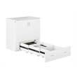 Southampton Twin XL Wood Murphy Bed Chest w Mattress & Built-in Charger in White