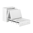 Southampton Twin XL Wood Murphy Bed Chest w Mattress & Built-in Charger in White