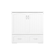 Southampton Twin XL Wood Murphy Bed Chest w Mattress & Built-in Charger in White