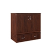 Southampton Twin XL Wood Murphy Bed Chest w Mattress and Built-in Charger Walnut