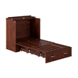 Southampton Twin XL Wood Murphy Bed Chest w Mattress and Built-in Charger Walnut