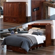 Southampton Twin XL Wood Murphy Bed Chest w Mattress and Built-in Charger Walnut