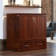 Southampton Twin XL Wood Murphy Bed Chest w Mattress and Built-in Charger Walnut