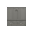 Southampton Twin XL Wood Murphy Bed Chest w/ Mattress & Built-in Charger in Gray